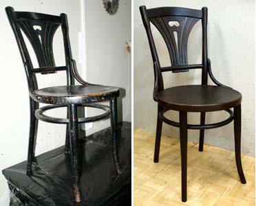 esempio di restauro di una sedia viennese