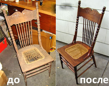restauro di una vecchia sedia