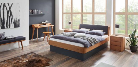 Letto moderno in legno massello