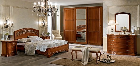 Camera da letto in rovere massello