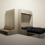 Armadio angolare con divano letto integrato