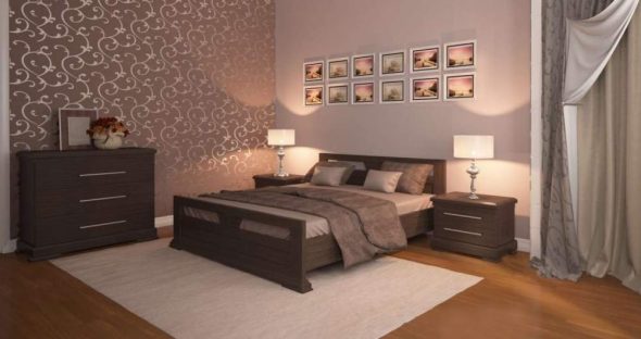 Accogliente camera da letto in rovere