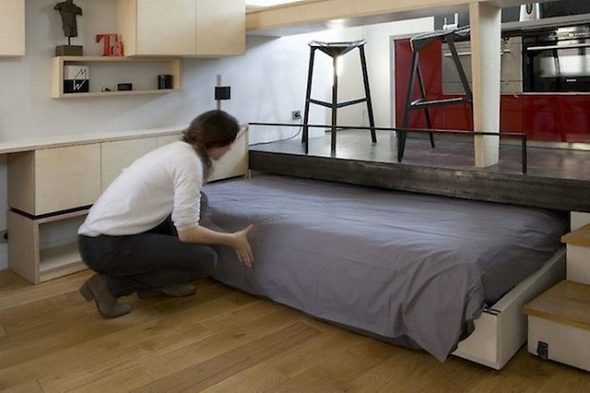 Letto integrato per cucina-soggiorno