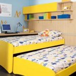 Letto estraibile giallo per due bambini