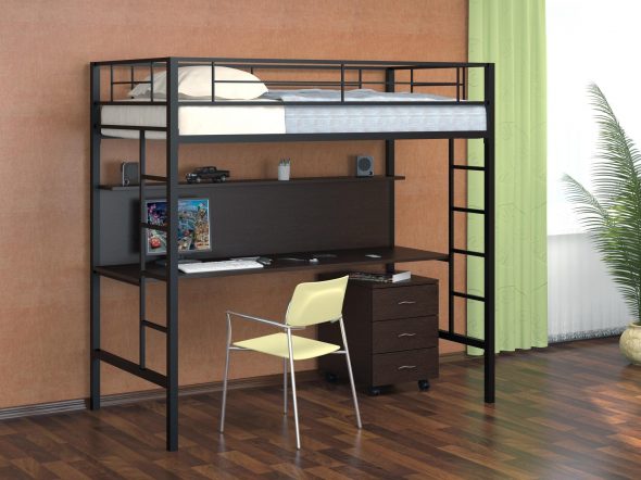 Letto a soppalco in metallo per bambini
