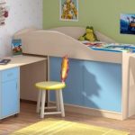Letto a soppalco per bambini in blu