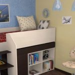 Letto a soppalco per bambini con spazio contenitore