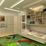 Cameretta per bambini con mobili chiari