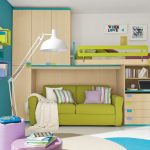 Letto a castello per bambini con divano sottostante