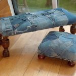 Panca e pouf in denim