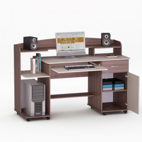 Scrivania per computer nocciola