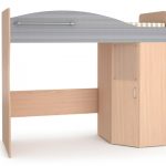 Struttura letto a soppalco con armadio angolare
