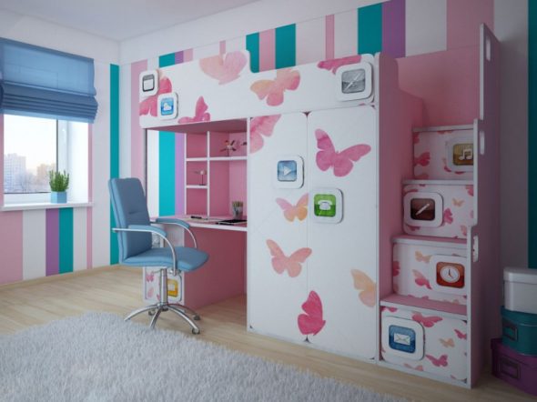 Letto a soppalco per ragazze