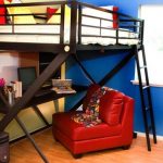 Letto a soppalco per adolescenti con zona lavoro