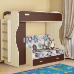Letto a soppalco con divano sottostante