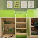 Letto a soppalco con armadio per sala giochi per bambini