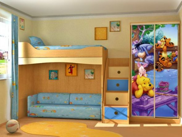 Letto a soppalco Winnie the Pooh