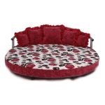 Divano letto rotondo Polina con rose