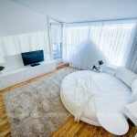 Divano letto rotondo in stile scandinavo