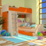 Modello di letti per bambini per due bambini