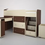 Letto a soppalco basso in due colori