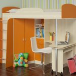 Letto arancione per adolescenti