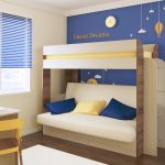 Bella cameretta per bambini con letto a castello