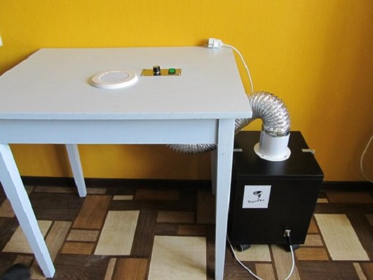 Aspirapolvere per tavolo manicure