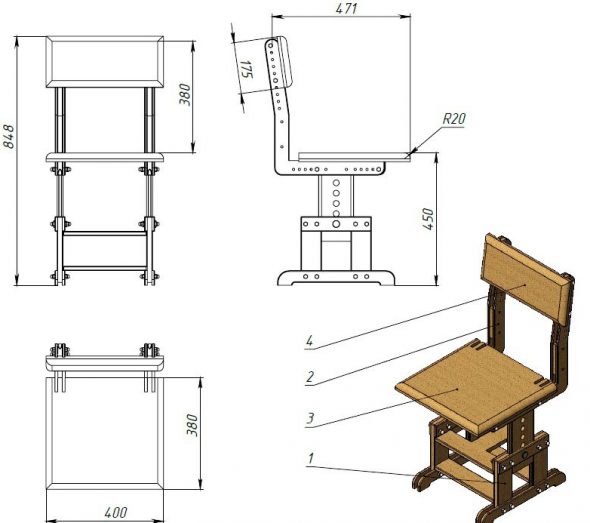 Sedia da scuola fai da te