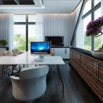 Lussuoso soggiorno con credenza in noce americano