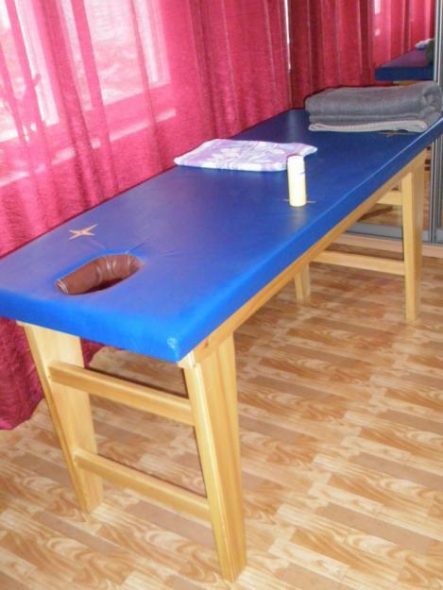 Tavolo fisso blu