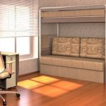 Elegante mobile da soggiorno con tre posti letto