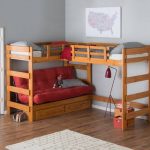 Letto a soppalco angolare con divano sottostante