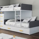 Letto bianco e grigio per adolescenti