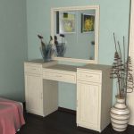 Toletta in MDF bianco con armadietti