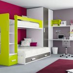 Letto a castello per adolescenti con armadio e ripiani