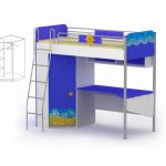Letto a castello con zona lavoro e armadio Ocean