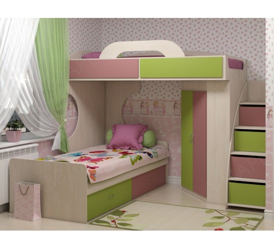 Letto a castello Dory rosa