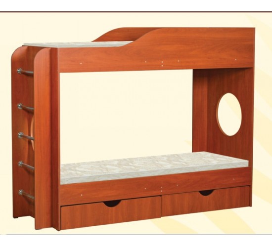 Letto a castello doppio con due cassetti