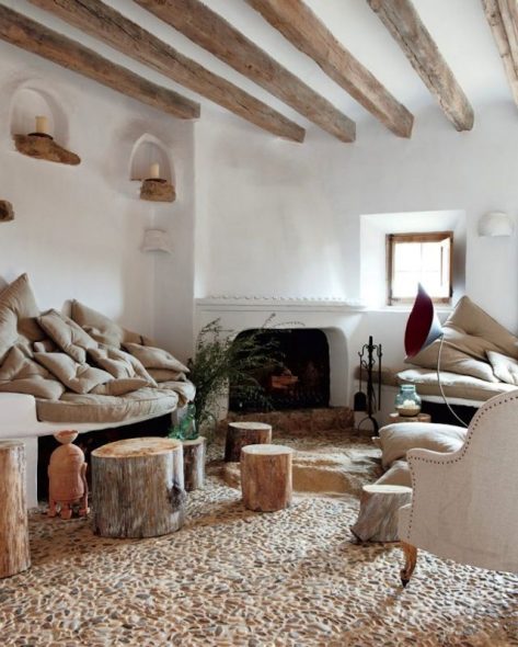 Soggiorno in stile eco