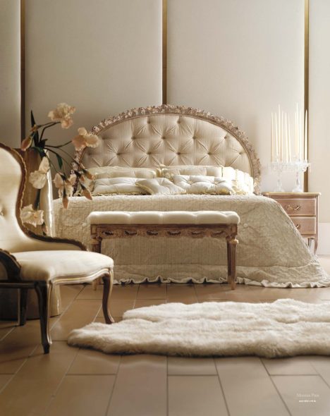 Letto con testiera semicircolare
