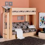 Letto singolo a soppalco con divano per adulti