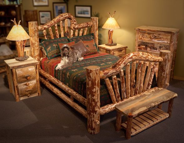 Set da camera da letto in legno