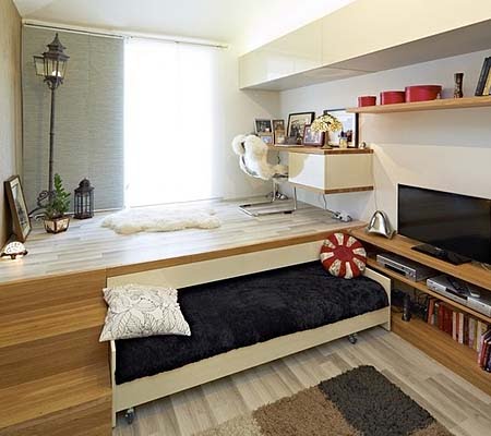 Podio con letto estraibile