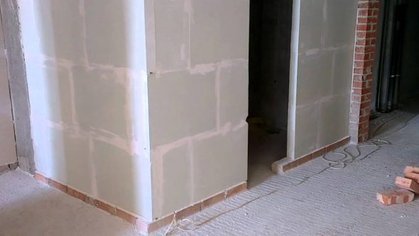Parete in pannelli di gesso
