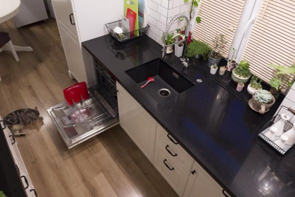 Cucina integrata con lavello