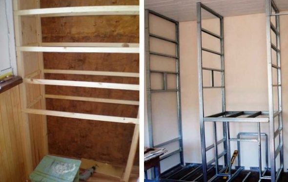 Per il telaio vengono utilizzati profili in legno e metallo.
