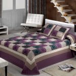 Copriletto in cotone con effetto patchwork