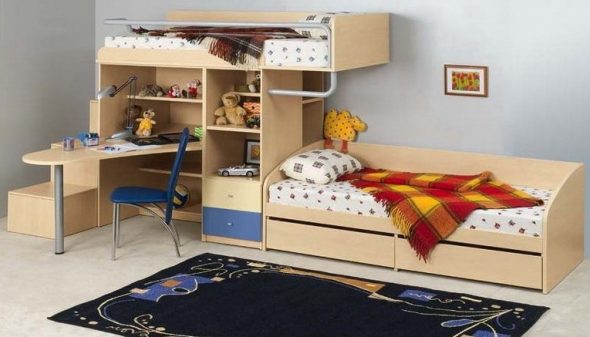 Kompakten otroški kotiček za enosobno stanovanje