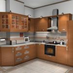 Cucina con frigorifero incorporato